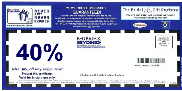 Bed Bath & Beyond Coupons: 20% Off vs. $5 Off $15 - wide 1