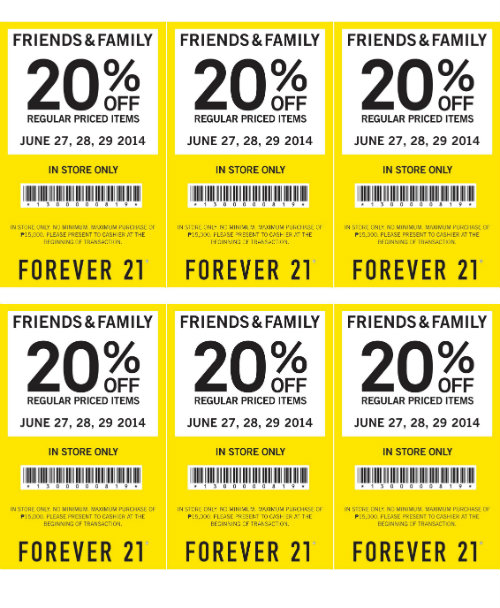 Forever 21 printable coupons Coupons Savings